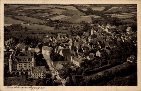 Postcard Neuenstein in the Hohenlohe district of Württemberg, aerial photograph