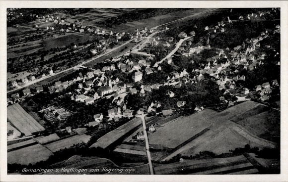 Postcard Reutlingen in Württemberg, aerial view of Gemaringan, numerous houses, surrounding fields