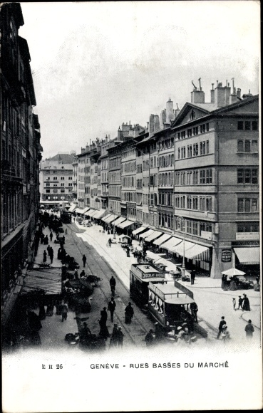 Miasto KP Genève Genewa, Rues Basses du Marché, tramwaj