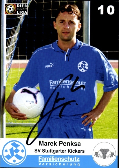 Autograph card footballer Marek Penksa, Stuttgarter Kickers, autograph