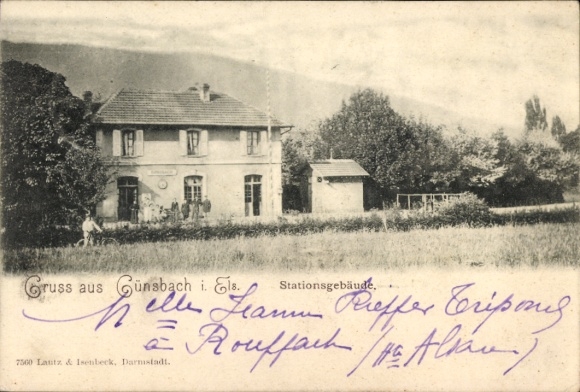 Ak Gunsbach Günsbach Elsass Haut Rhin, Bahnhof