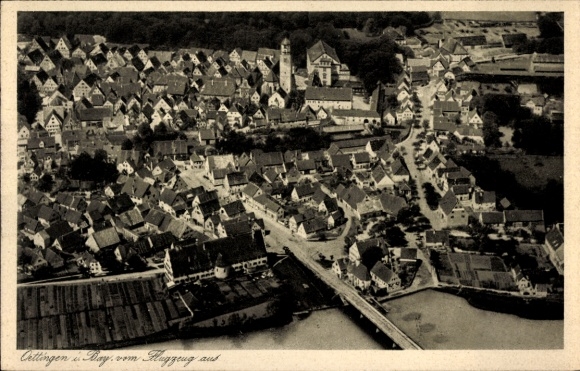 Ak Oettingen in Bayern, Fliegeraufnahme
