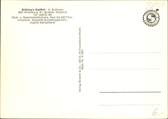Postcard Ehrenburg in Lower Saxony, Brüning&#39;s inn with bowling alley