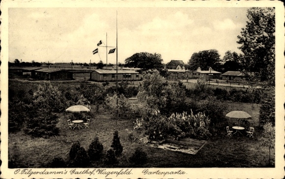 Ak Wagenfeld in Niedersachsen, O. Filgerdamm's Gasthof, Garten