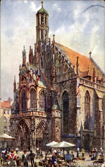 Artist Postcard Flower, Charles, Nuremberg in Middle Franconia Bavaria, Frauenkirche