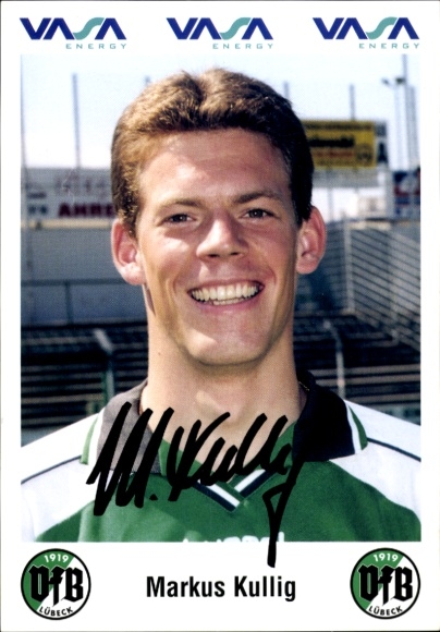 Autograph card footballer Markus Kullig, VFB Lübeck, autograph