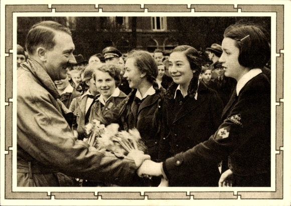 Postal stationery Postcard Führer and Reich Chancellor Adolf Hitler, well-wishers, BDM