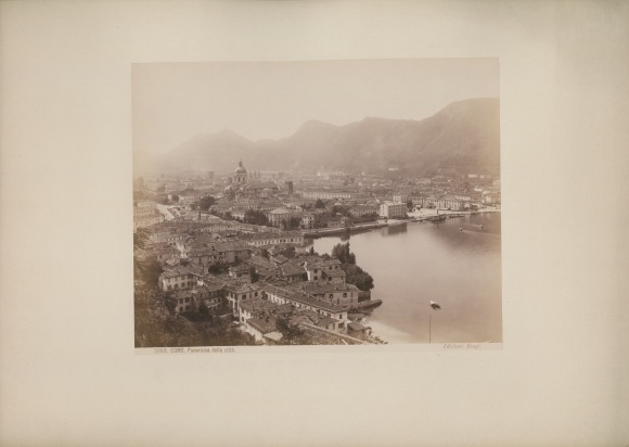 Foto Como Lombardia, rond 1870, Panorama della citta