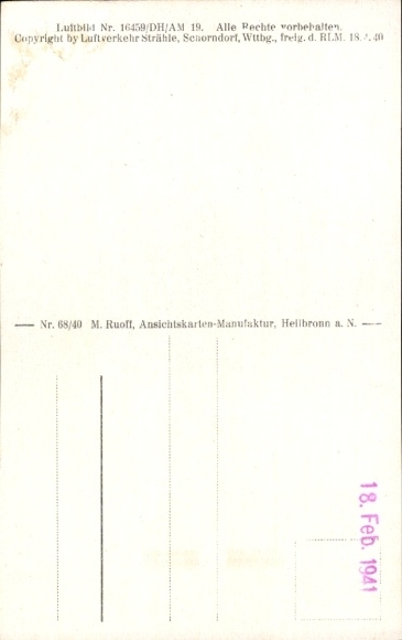 Postcard Hohenberg in Germany, aerial photograph