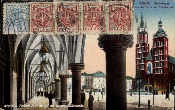 Postcard Kraków Krakow Poland, St. Mary's Church