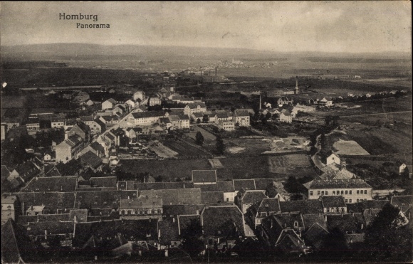 Ak Homburg im Saarpfalz Kreis, Panorama von Ortschaft und Umgebung