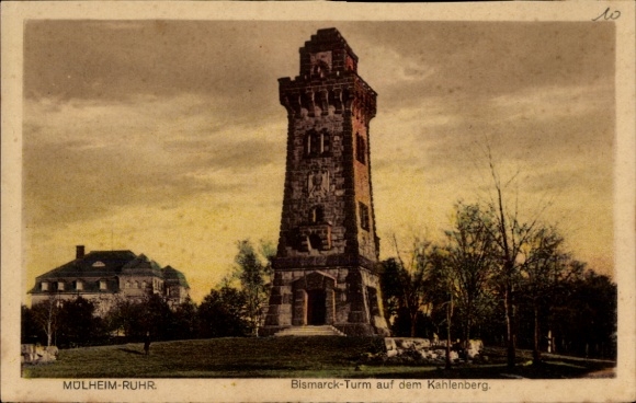Postcard Mülheim an der Ruhr, Bismarck Tower, Kahlenberg