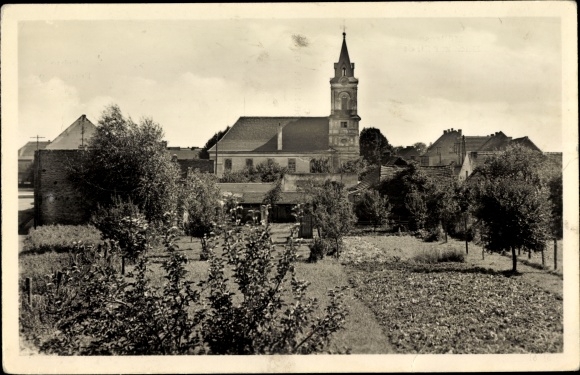 Postcard Müllrose in the Oder Spree district, view of the city, church, gardens