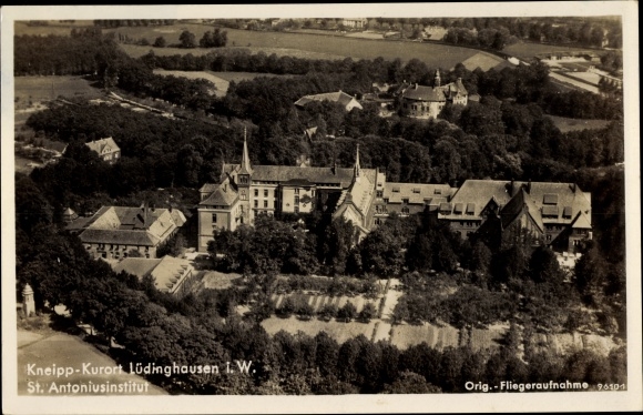 Postcard Lüdinghausen Münsterland, St. Antoniusinstitut, aerial view