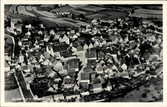 Postcard Greding Middle Franconia, aerial photograph