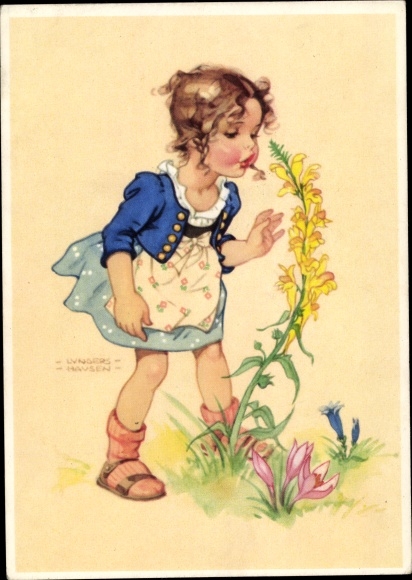 Artist PC Lungershausen, IW, girls, toadflax, crocuses