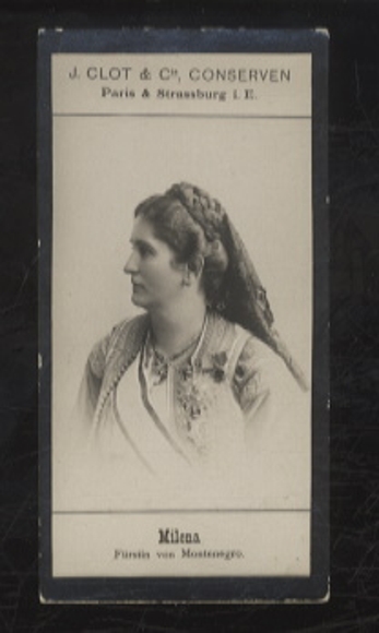Collector's card J. Clot & Cie. Canned goods, photo Adel Milena Princess of Montenegro