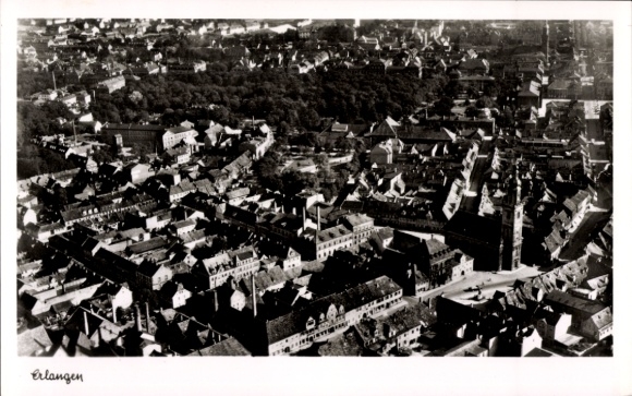 Postcard Erlangen in Middle Franconia Bavaria, aerial photograph