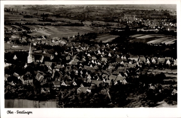Postcard Oberderdingen in Kraichgau Württemberg, aerial photograph