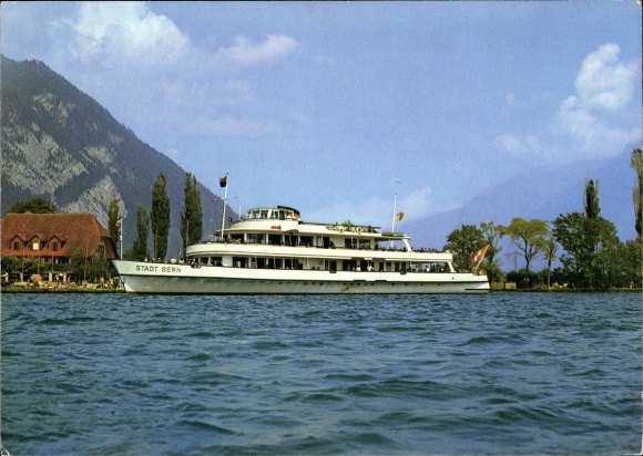 Postcard ship MS Stadt Bern on Lake Thun