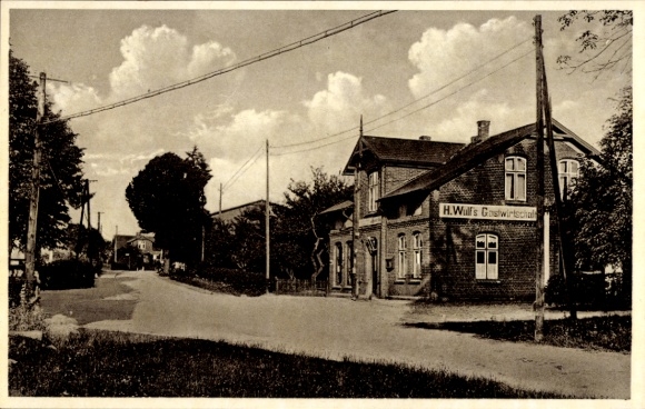 Postcard Heidekamp in Holstein, inn and grocery store