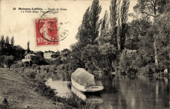 Postcard Maisons Laffitte Yvelines, Bords de Seine, Le Petit Bras, Vue artistique