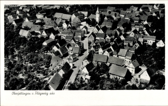 Postcard Oberjettingen Jettingen Baden Württemberg, aerial photograph
