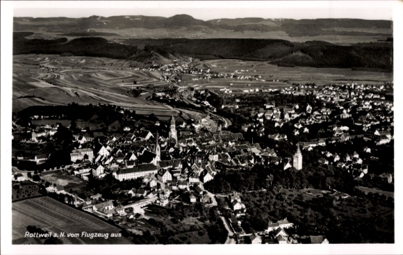 Ak Rottweil am Neckar, Fliegeraufnahme