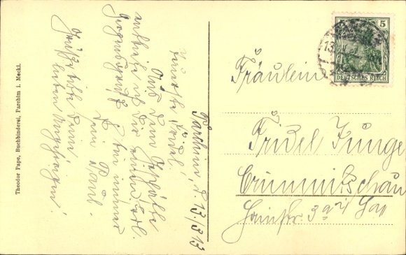 Postcard Parchim in Mecklenburg, oath party, bridge