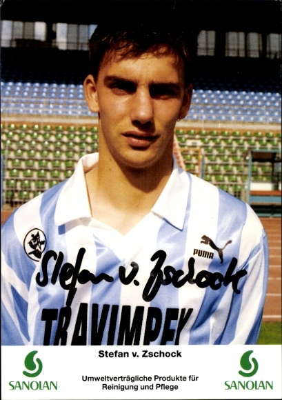 Autograph card footballer Stefan von Zschock, FC Hansa Rostock, autograph