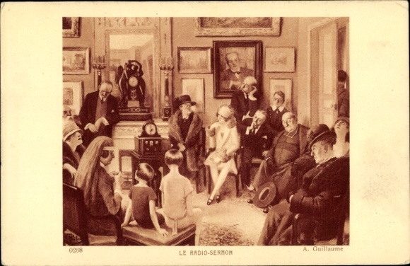 Artist Postcard Guillaume, A., Le Radio-Sermon