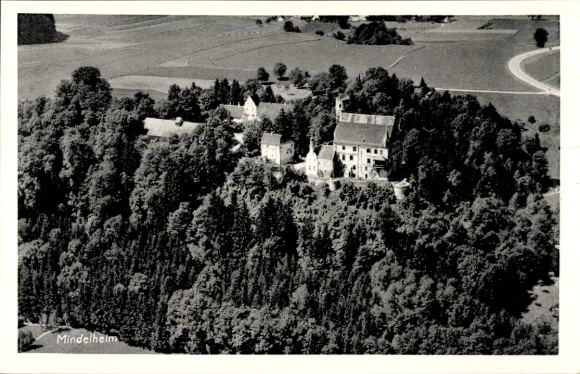 Postcard Mindelheim in Unterallgäu, aerial photograph