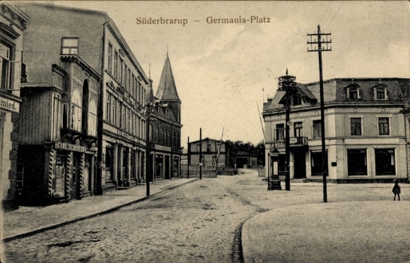 Ak Süderbrarup in Vissen, Germania Platz, Café