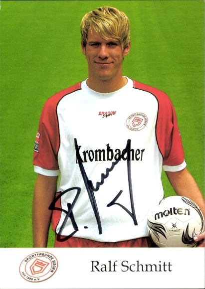 Autograph card footballer Ralf Schmitt, Sportfreunde Siegen, autograph
