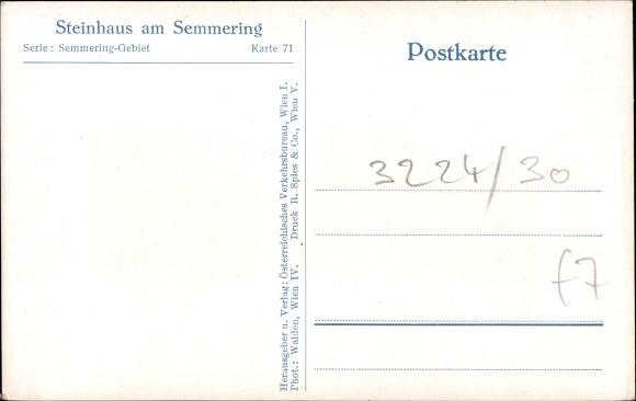 Postcard Steinhaus am Semmering Styria, partial view