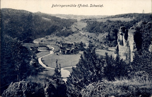 Ak Muggendorf Wiesenttal Fränkische Schweiz, Aussicht auf Landschaft, Behringersmühle, Bauten