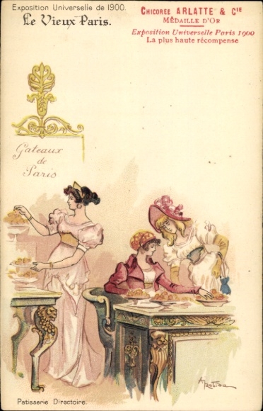 Artist Chromo-Litho Robida, Paris, World Exhibition 1900, Expo, Gateaux de Paris