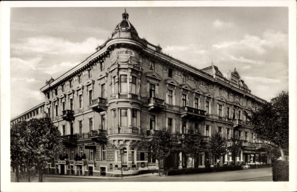 Postcard Františkovy Lázně Franzensbad Region Karlovy Vary, Savoy Hotel, s building, elegant architecture, B