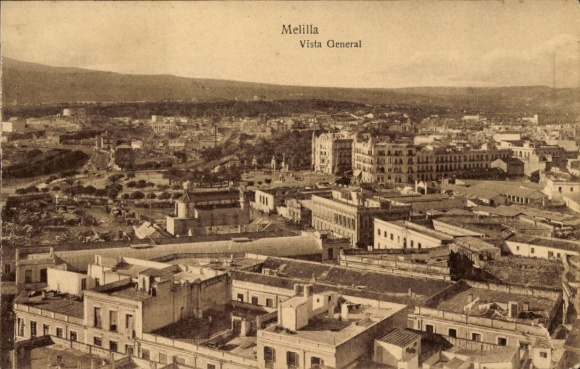 Ak Melilla Spanien, Gesamtansicht
