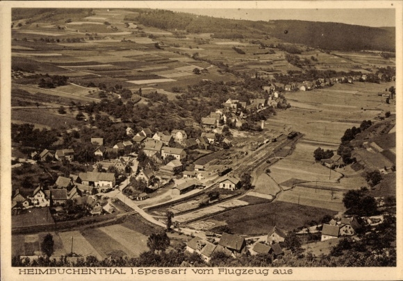 Postcard Heimbuchenthal in the Spessart, aerial photograph