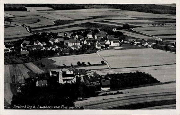 Postcard Schönebürg Schwendi in Upper Swabia, aerial photograph