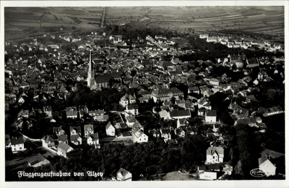Postcard Alzey in Rheinhessen, aerial photograph