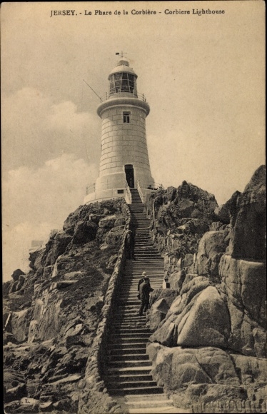 Postcard Channel Island Jersey, Phare de la Corbiere, Corbiere Lighthouse
