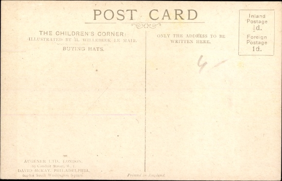 Artist Postcard Willebeek Le Mair, The Children's Corner, Buying Hats