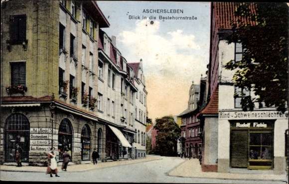 Ak Aschersleben im Salzlandkreis, Blick in die Bestehornstraße, Stadtansicht, alte Architektur, F