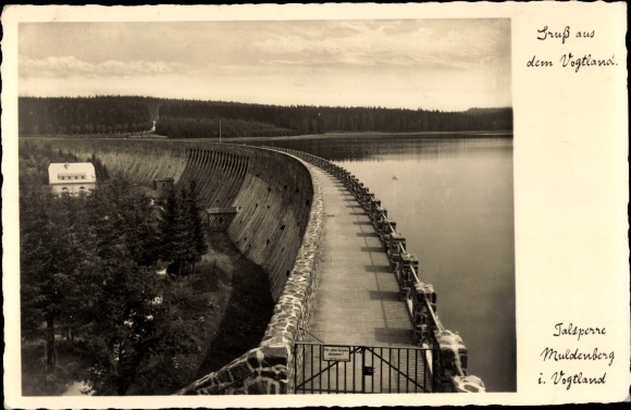 Postcard Muldenberg Grünbach im Vogtland, dam Muldenberg