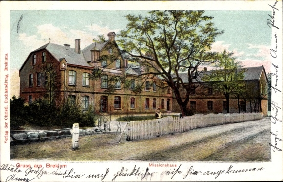 Ak Breklum Schleswig Holstein, Das Missionshaus, Straßenansicht