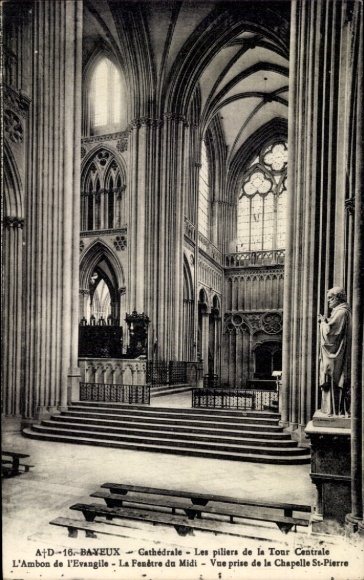 Ak Bayeux-Calvados, Innenraum der Kathedrale