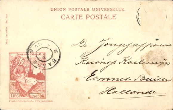 Postcard Liége, World Exhibition 1905, exhibition halls