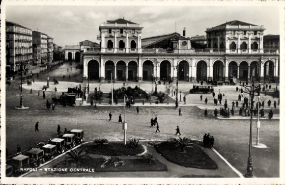Postcard Napoli Naples Campania, Central Station